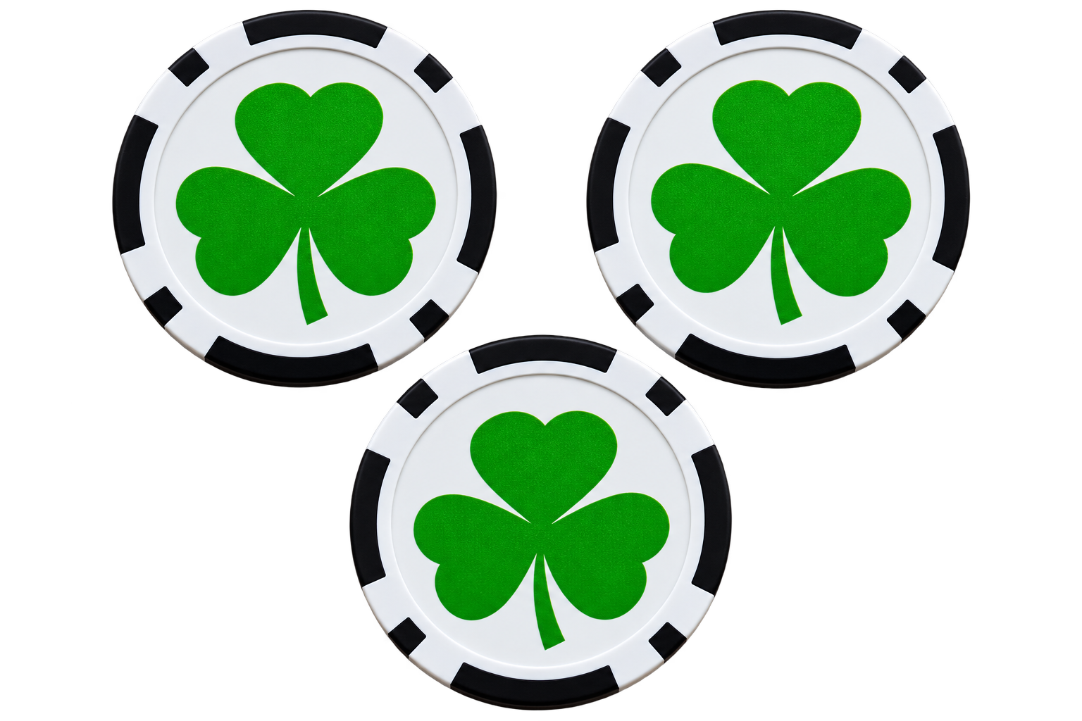 Shamrock Poker Chip Ball Marker - 40mm